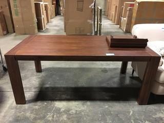 39" x 75" Mahogonay Color - Dining Table - w/20" Leaf Insert