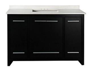 GLACIER BAY Romali 48-inch W 3-Drawer 4-Door Freestanding Vanity Cabinet in Black (1001047907) - NO TOP
