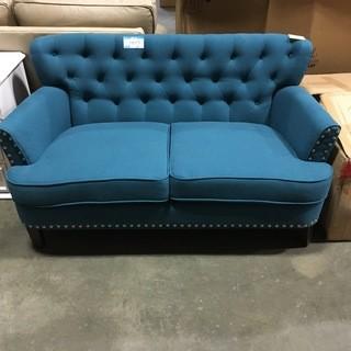 Teal Blue Loveseat - w/Nailhead