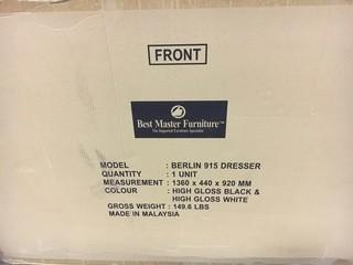 Best Master Furniture - Berlin 915 Dresser - High Gloss Blk & White