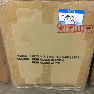 Best Master Furniture - Berlin 915 Night stand - High Gloss Blk & White