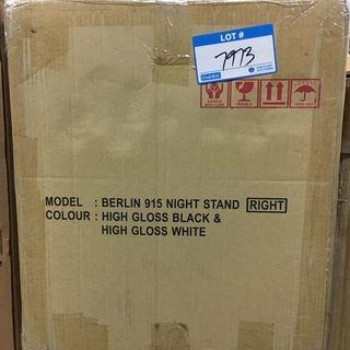 Best Master Furniture - Berlin 915 Night stand - High Gloss Blk & White