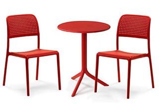 Nardi 3-Piece Bora Bistrot Bistro Set in Red 