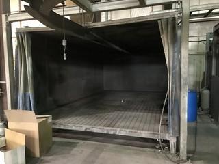Omega 10'W x 8'H x 15'D Power Wash Booth w/ Hotsy Hot Water Pressure Washer, Chlorine Filter System, (3) Dwyer GPH Gages, Water Group 5600 Water Conditioner, Exhaust Fans, 1,000-Gallon Poly Horizontal Solvent Tank, Light Fixtures, Pumps **LOCATED IN INNISFAIL**