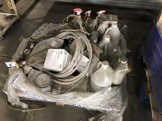 Lot of (2) Pallets of Asst. Paint Supplies, Particulate Respirators, Clevises, Tape Measures, Nipples, Fittings, etc. **LOCATED IN INNISFAIL**