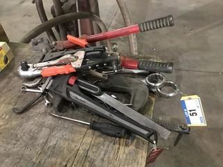 Lot of Asst. Hand Tools Including Asst. Pipe Wrench, Crimpers, Socket Wrenches, Screw Drivers, Combination Wrenches, Deadblow Hammer, etc. **LOCATED IN INNISFAIL**