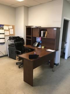 Lot of L-Shaped Desk w/ Overhead Hutch, (1) Task Chair, etc. **LOCATED IN INNISFAIL**