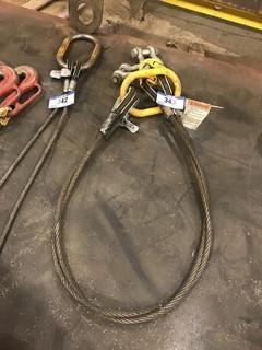 7' 3"' - 9/16" Wire Rope Sling, 11,000lbs. Capacity, 2 Legs, Clevise **LOCATED IN EDMONTON** 