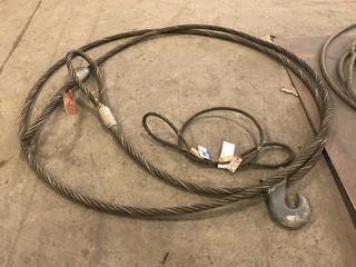 Lot of (2) Assorted Wire Rope Slings **LOCATED IN EDMONTON** 