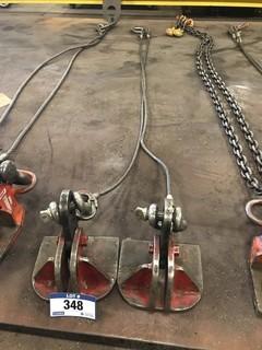 7' 7" - 3/8" Wire Rope Plate Clamps, 3,000lb. Capacity, 2 Legs **LOCATED IN EDMONTON** 