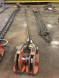 6' - 1/2" Wire Rope 3/4 TON Plate Clamps, 8,800lb. Capacity, 2 Legs **LOCATED IN EDMONTON** 
