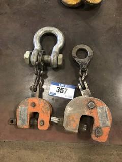 Lot of (1) Enfroe 1-1/2-TON SCPA Plate Clamp and (1) Enfroe 1/2-TON SCPA Plate Clamp **LOCATED IN EDMONTON** 