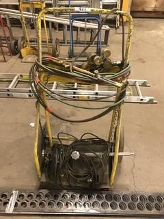 Victor VM200 Radial Graph w/ 36' of Track, Oxy/ Acetylene Cart, Asst. Hoses, Gauges **LOCATED IN EDMONTON** 