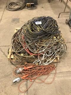 Pallet of Asst. Electrical Cord, Extension Cords, Airline, Trouble Lights, etc. **LOCATED IN EDMONTON** 