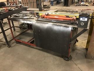 3' X 82" Mobile Metal Shop Table **LOCATED IN EDMONTON** 