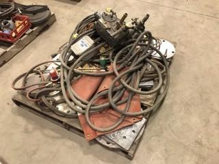 Pallet of Asst. Airco Radial Graph, Oxy/ Acetylene Hoses, Torches, Gauges, Fire Blanket, etc. **LOCATED IN EDMONTON** 