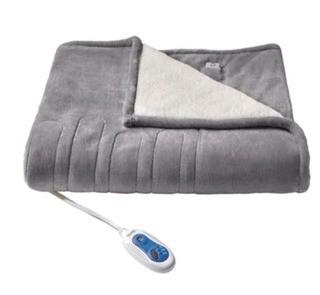 Beauty Rest Back-Luxury Heated Throw-50"x70"-Grey