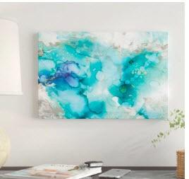 "Teal Marble" Print On Canvas-CA125321928-40"x60"