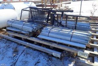 Lot of Tank Straps, Angle Iron Beams and Metal Stairs **LOCATED IN INNISFAIL**