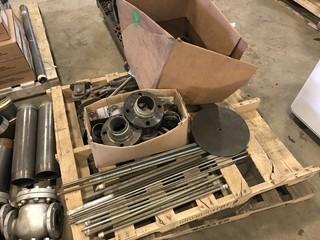 Lot of (3) Pallets of Asst. Flanges, Valves, Pipe, Fittings, etc. **LOCATED IN EDMONTON** 
