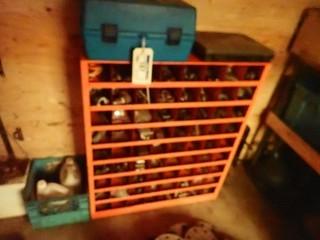 72- Compartment Parts Bin, Plastoic Tool Box, w/ Contents including Asst. Nuts, Bolts, Hardware etc.