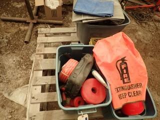Lot of Asst. Including Fire Extinguisher, Airline, Drill Bits, Hydraulic Hose, etc.