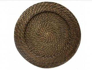 Birch Lane Rattan 13" Charger Plate in Brick Brown (BL23160)-Set of 4