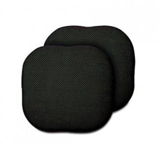 Charlton Home Microsuede Fabric Dining Chair Cushion (CHLH3162_16287284)-Set of 4-Black