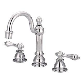 dCOR Design Vintage Classic Widespread Faucet with Drain Assembly - Brushed Nickel, Cross Handle