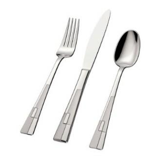 Hampton Signature-20PC Stainless Steel Flatware-Steps Frosted-Display