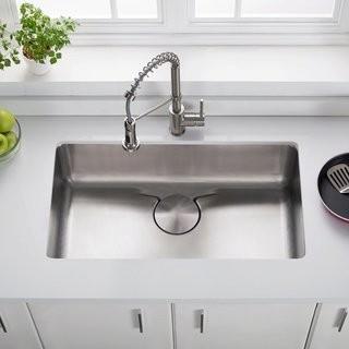 Kraus Dex Series 33 x 19 Undermount Kitchen Sink (KUS3098)-Stainless Steel
