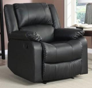 Relax A Lounger-Recliner-Parker 1 Faux Leather-Black