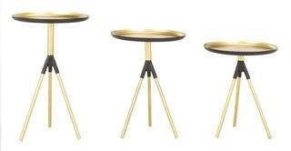Wrought Studio Lunsford 3 Piece Nesting Tables (VARK7666)-Gold