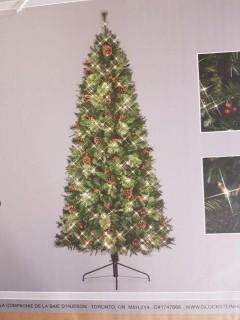 Gluckstein Home- Pre-Lit Pinedale Cashmere Pine Tree-7ft-Some Parts Missing