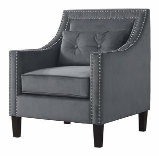 Best Master Furniture ZH119 Edinburgh Suede Living Room Arm Accent Chair-Grey