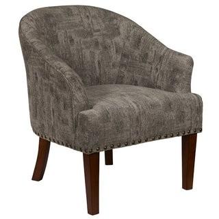 Gracie Oaks Cedarville Mid Century Barrel Chair (GRKS5451)-Grey