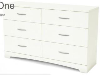 South Shore Step One 6 Drawer Double Dresser (TH1951_9353775)-White