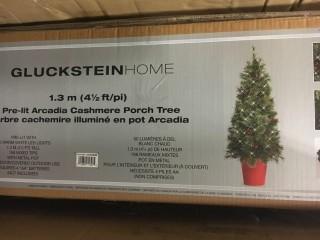 Gluckstein Home-4.5ft. Pre-Lit Aecadia Cashmere Tree In A Pot
