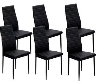 IDS Home Dining Table Chairs Set - Black (PK18430BK6)?-6 Chairs