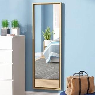 Latitude Run Belchertown Full Length Mirror (LDER4391_23853473)-Gold- 48'' H x 16'' W x 1.5'' D