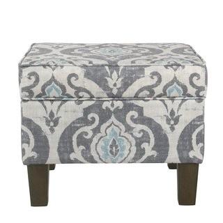 HomePop Suri Storage Ottoman - Blue Slate