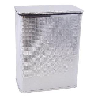 Rebrillian Lundry Hamper-Silver with Silver Mylar Trim-24.25'' H x 18.5'' W x 10.5'' D