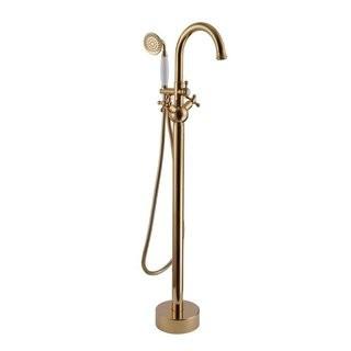 Anzzi Bridal 3-Handle Claw Foot Tub Faucet With Hand Shower in Gold - Yellow
