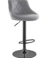 Darien Bar Stool BIBS002- Grey With  Black Base