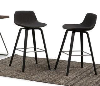 Simpli Home Randolph 26.38 Bar Stool (QSI2397)-Black and Charcoal-Set of 2