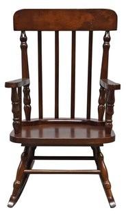 Harriet Bee Della Kid's Solid Pine Wood Rocking Chair (HBEE1795_21921357)-Espresso