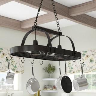 Darby Home Co 2 Light Kitchen Pot Rack (DBYC1826_33647398)-Rubbed Bronze