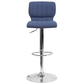 Rouillard Adjustable Height Swivel Bar Stool-Blue-25"