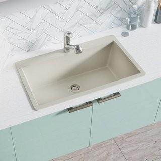 Rene By Elkay Granite Composite 33 L x 21 W Drop-In Kitchen Sink with Strainer (RBEK1328_27326455)