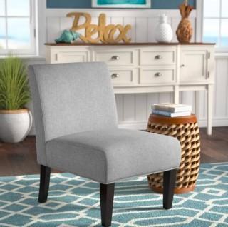 Highland Dunes Veranda Slipper Chair (HLDS3887_22808173)-Light Grey